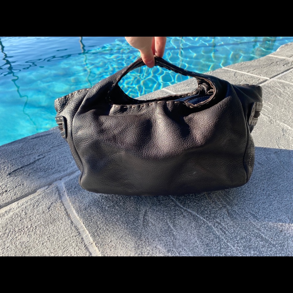 Donald J Pliner black leather purse